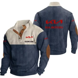 Classic Car Men's Stand Up Collar Base Shirt, Collar Hoodie Exclusive Logo For Car Motorcycles Fans CAR20012096 - Navy Blue
