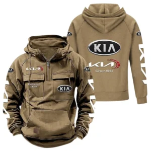 Classic Car Hoodie Tactical Quarter Zip, Hoodie Exclusive Logo For Classic Car Lovers - Khaki CAR96021425685-4