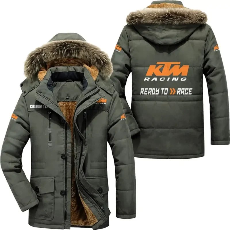 Motorbike Racing Parka hoodie, Coat with Hood Exclusive Logo For Car Motorcycles Lovers CAR7002082131 - Army Green