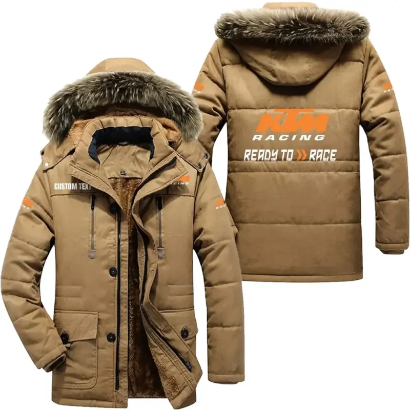 Motorbike Racing Parka hoodie, Coat with Hood Exclusive Logo For Car Motorcycles Lovers CAR7002082131 - Khaki