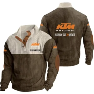 Motorbike Racing Men's Stand Up Collar Base Shirt, Collar Hoodie Exclusive Logo For Car Motorcycles Fans CAR20012098 - Brown