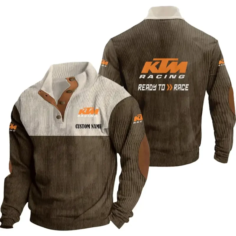 Motorbike Racing Men's Stand Up Collar Base Shirt, Collar Hoodie Exclusive Logo For Car Motorcycles Fans CAR20012098 - Brown