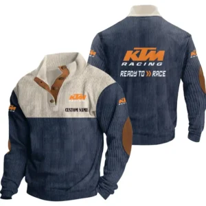 Motorbike Racing Men's Stand Up Collar Base Shirt, Collar Hoodie Exclusive Logo For Car Motorcycles Fans CAR20012098 - Navy Blue