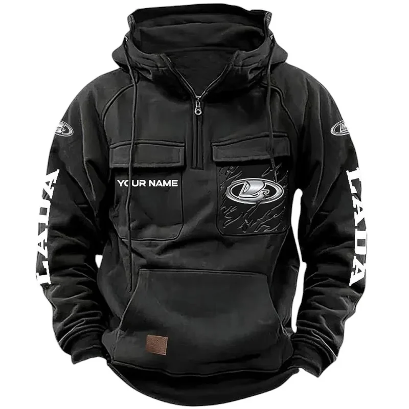 Car Hoodie Tactical Quarter Zip, Hoodie Exclusive Logo For Car Lovers CAR164022425187 - Black