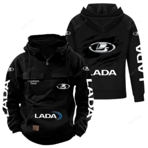 Car Hoodie Tactical Quarter Zip, Hoodie Exclusive Logo For Car Lovers - Black CAR122021425026-2