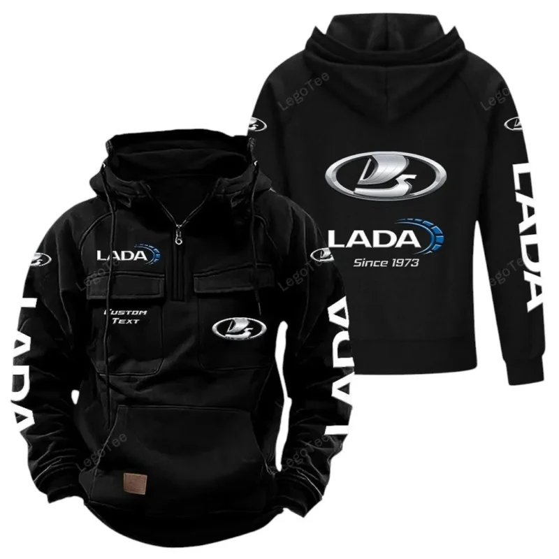 Car Hoodie Tactical Quarter Zip, Hoodie Exclusive Logo For Car Lovers - Black CAR96021425702-2