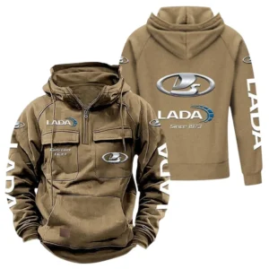 Car Hoodie Tactical Quarter Zip, Hoodie Exclusive Logo For Car Lovers - Khaki CAR96021425702-4