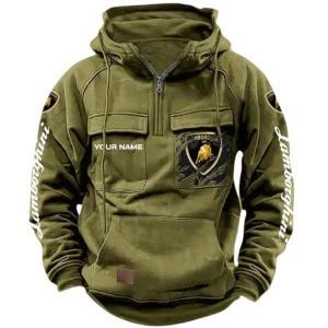 Luxury Supercar Hoodie Tactical Quarter Zip, Hoodie Exclusive Logo For Luxury Supercar Lovers CAR164022425186 - Army Green