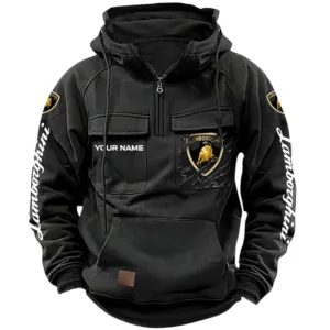Luxury Supercar Hoodie Tactical Quarter Zip, Hoodie Exclusive Logo For Luxury Supercar Lovers CAR164022425186 - Black