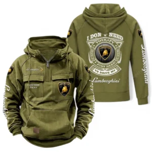 Luxury Supercar Hoodie Tactical Quarter Zip, Hoodie Exclusive Logo For Car Owners CAR106021525029 - Army Green