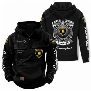 Luxury Supercar Hoodie Tactical Quarter Zip, Hoodie Exclusive Logo For Car Owners CAR106021525029 - Black