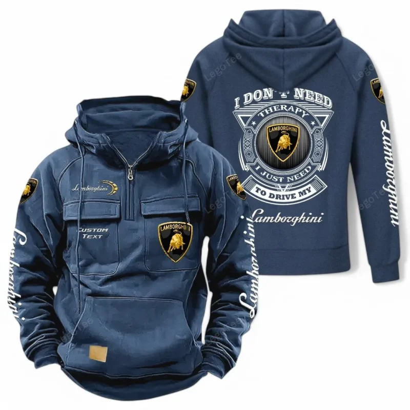 Luxury Supercar Hoodie Tactical Quarter Zip, Hoodie Exclusive Logo For Car Owners CAR106021525029 - Dark Blue