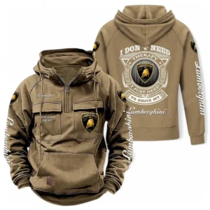 Luxury Supercar Hoodie Tactical Quarter Zip, Hoodie Exclusive Logo For Car Owners CAR106021525029 - Khaki
