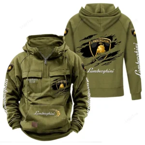 Luxury Supercar Hoodie Tactical Quarter Zip, Hoodie Exclusive Logo For Luxury Supercar Lovers - Army Green CAR122021425007-1