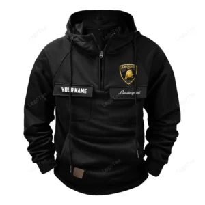 Luxury Supercar Hoodie Tactical Quarter Zip, Hoodie Exclusive Logo For Luxury Supercar Lovers - Black CAR109021425348-2