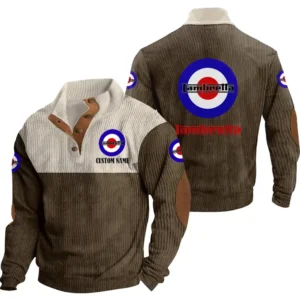Car Men's Stand Up Collar Base Shirt, Collar Hoodie Exclusive Logo For Car Motorcycles Fans CAR20012100 - Brown