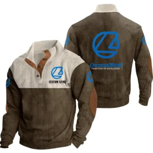 Classic Car Men's Stand Up Collar Base Shirt, Collar Hoodie Exclusive Logo For Car Motorcycles Fans CAR20012106 - Brown