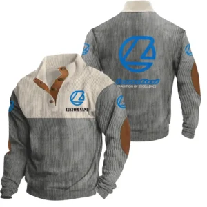 Classic Car Men's Stand Up Collar Base Shirt, Collar Hoodie Exclusive Logo For Car Motorcycles Fans CAR20012106 - Grey