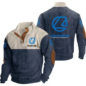 Classic Car Men's Stand Up Collar Base Shirt, Collar Hoodie Exclusive Logo For Car Motorcycles Fans CAR20012106 - Navy Blue
