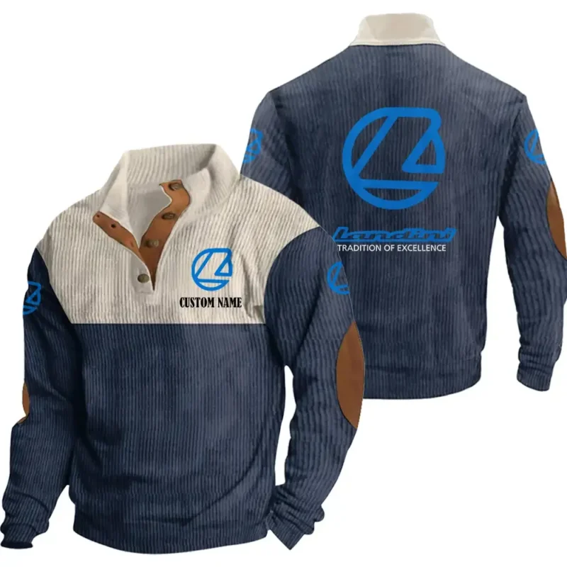 Classic Car Men's Stand Up Collar Base Shirt, Collar Hoodie Exclusive Logo For Car Motorcycles Fans CAR20012106 - Navy Blue