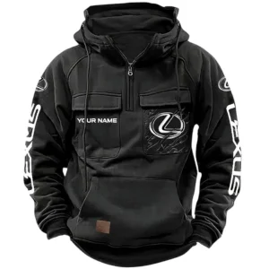 Vintage Auto Hoodie Tactical Quarter Zip, Hoodie Exclusive Logo For Vintage Auto Lovers CAR164022425182 - Black