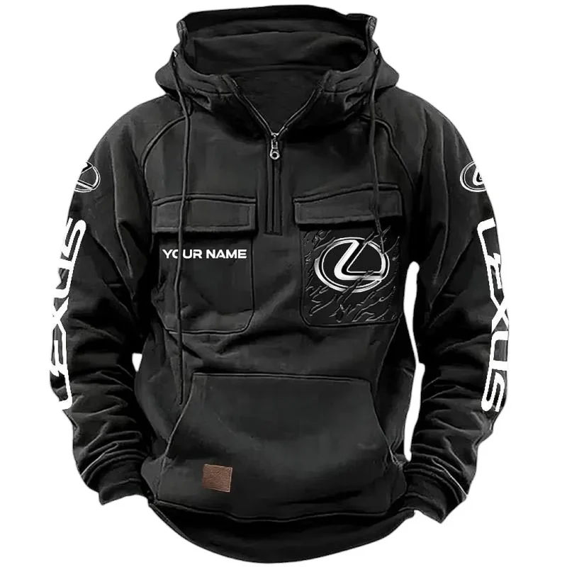 Vintage Auto Hoodie Tactical Quarter Zip, Hoodie Exclusive Logo For Vintage Auto Lovers CAR164022425182 - Black