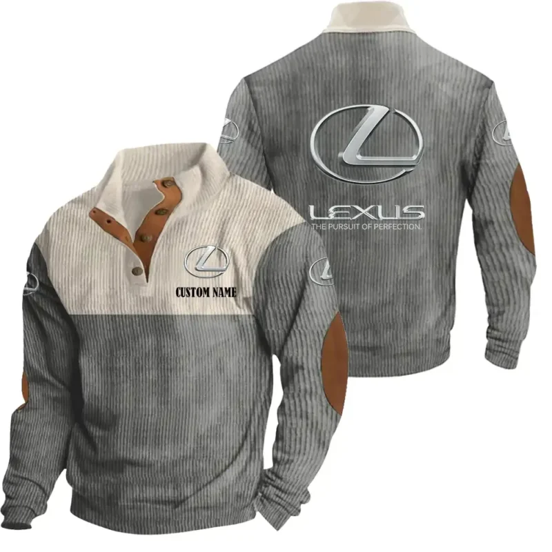 Vintage Auto Men's Stand Up Collar Base Shirt, Collar Hoodie Exclusive Logo For Car Motorcycles Fans CAR20012107 - Grey