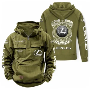 Vintage Auto Hoodie Tactical Quarter Zip, Hoodie Exclusive Logo For Car Owners CAR106021525069 - Army Green