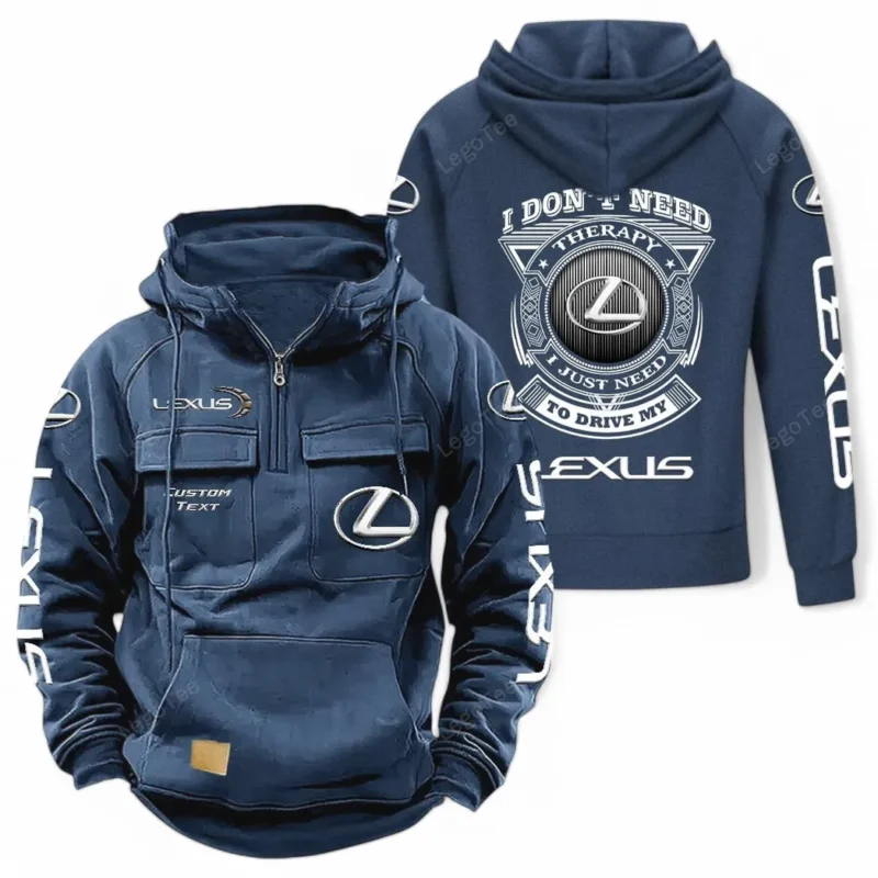 Vintage Auto Hoodie Tactical Quarter Zip, Hoodie Exclusive Logo For Car Owners CAR106021525069 - Dark Blue