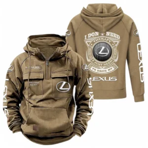 Vintage Auto Hoodie Tactical Quarter Zip, Hoodie Exclusive Logo For Car Owners CAR106021525069 - Khaki