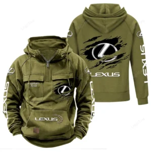 Vintage Auto Hoodie Tactical Quarter Zip, Hoodie Exclusive Logo For Vintage Auto Lovers - Army Green CAR122021425071-1