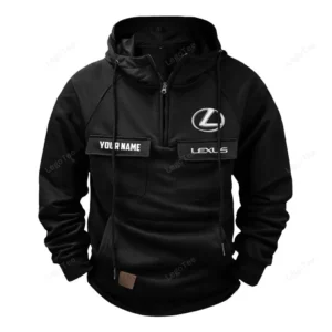 Vintage Auto Hoodie Tactical Quarter Zip, Hoodie Exclusive Logo For Vintage Auto Lovers - Black CAR109021425390-2