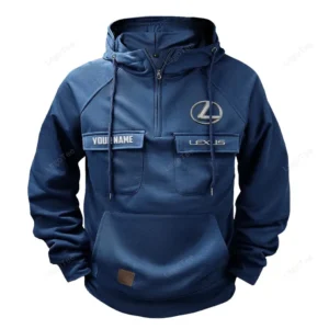 Vintage Auto Hoodie Tactical Quarter Zip, Hoodie Exclusive Logo For Vintage Auto Lovers - Dark Blue CAR109021425390-3