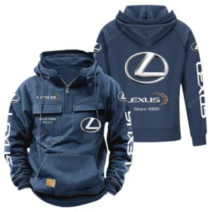Vintage Auto Hoodie Tactical Quarter Zip, Hoodie Exclusive Logo For Vintage Auto Lovers - Dark Blue CAR96021425742-3