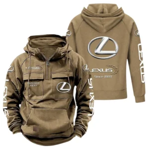Vintage Auto Hoodie Tactical Quarter Zip, Hoodie Exclusive Logo For Vintage Auto Lovers - Khaki CAR96021425742-4