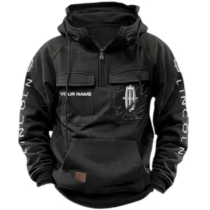 Retro Car Hoodie Tactical Quarter Zip, Hoodie Exclusive Logo For Retro Car Lovers CAR164022425180 - Black