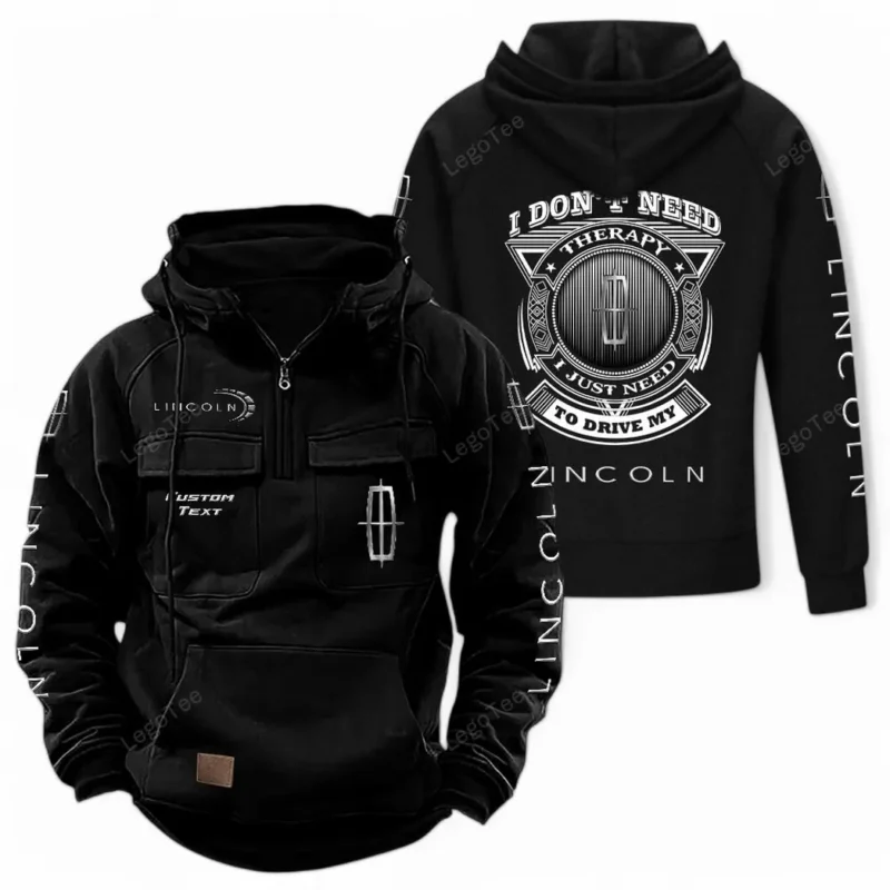 Retro Car Hoodie Tactical Quarter Zip, Hoodie Exclusive Logo For Car Owners CAR106021525032 - Black