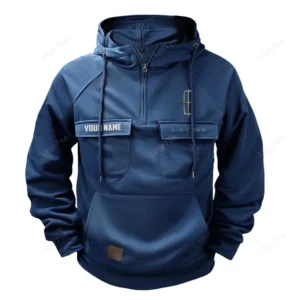 Retro Car Hoodie Tactical Quarter Zip, Hoodie Exclusive Logo For Retro Car Lovers - Dark Blue CAR109021425406-3