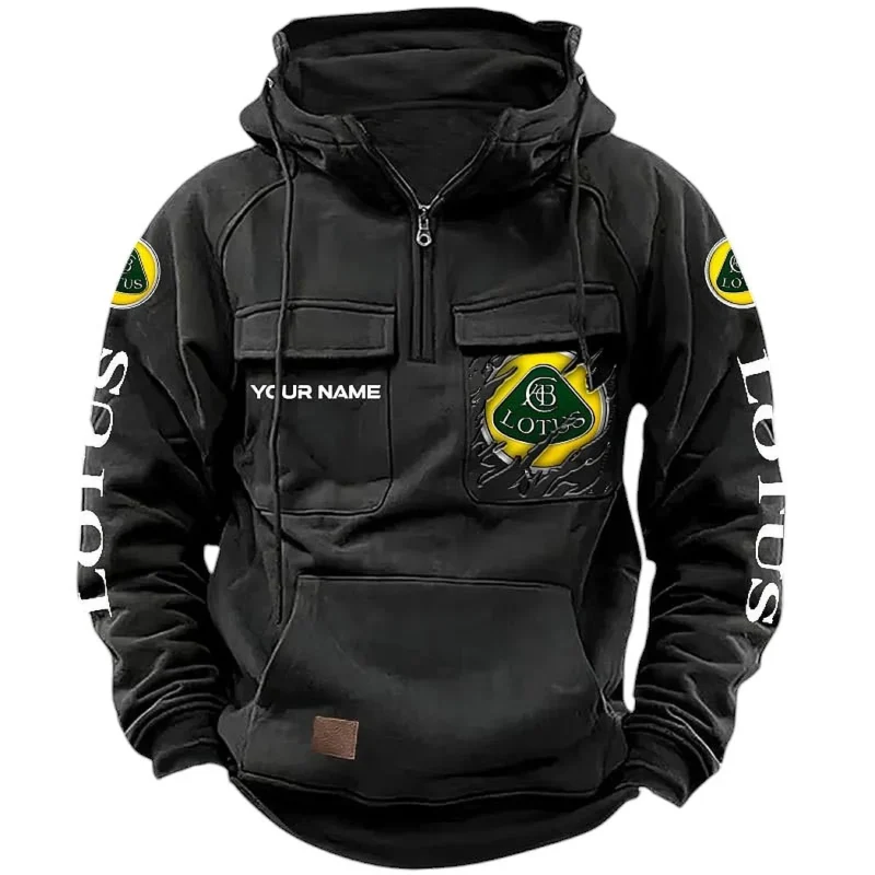 Classic Auto Cars Hoodie Tactical Quarter Zip, Hoodie Exclusive Logo For Classic Auto Cars Lovers CAR164022425184 - Black