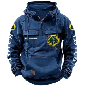 Classic Auto Cars Hoodie Tactical Quarter Zip, Hoodie Exclusive Logo For Classic Auto Cars Lovers CAR164022425184 - Dark Blue