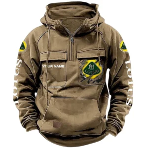 Classic Auto Cars Hoodie Tactical Quarter Zip, Hoodie Exclusive Logo For Classic Auto Cars Lovers CAR164022425184 - Khaki