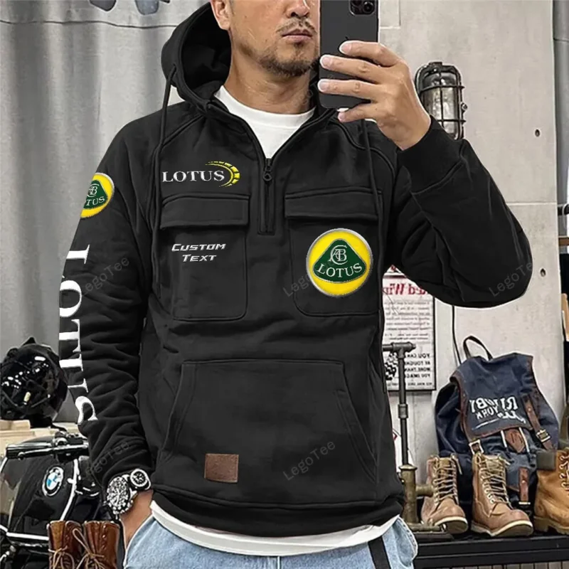 Classic Auto Cars Hoodie Tactical Quarter Zip, Hoodie Exclusive Logo For Car Owners CAR106021525049 - Black - Image 2