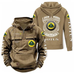 Classic Auto Cars Hoodie Tactical Quarter Zip, Hoodie Exclusive Logo For Car Owners CAR106021525049 - Khaki