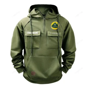 Classic Auto Cars Hoodie Tactical Quarter Zip, Hoodie Exclusive Logo For Classic Auto Cars Lovers - Army Green CAR109021425398-1