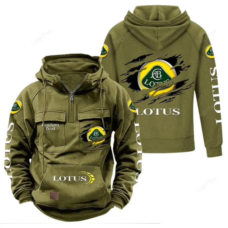 Classic Auto Cars Hoodie Tactical Quarter Zip, Hoodie Exclusive Logo For Classic Auto Cars Lovers - Army Green CAR122021425075-1