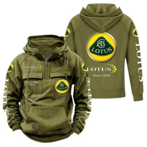 Classic Auto Cars Hoodie Tactical Quarter Zip, Hoodie Exclusive Logo For Classic Auto Cars Lovers - Army Green CAR96021425727-1