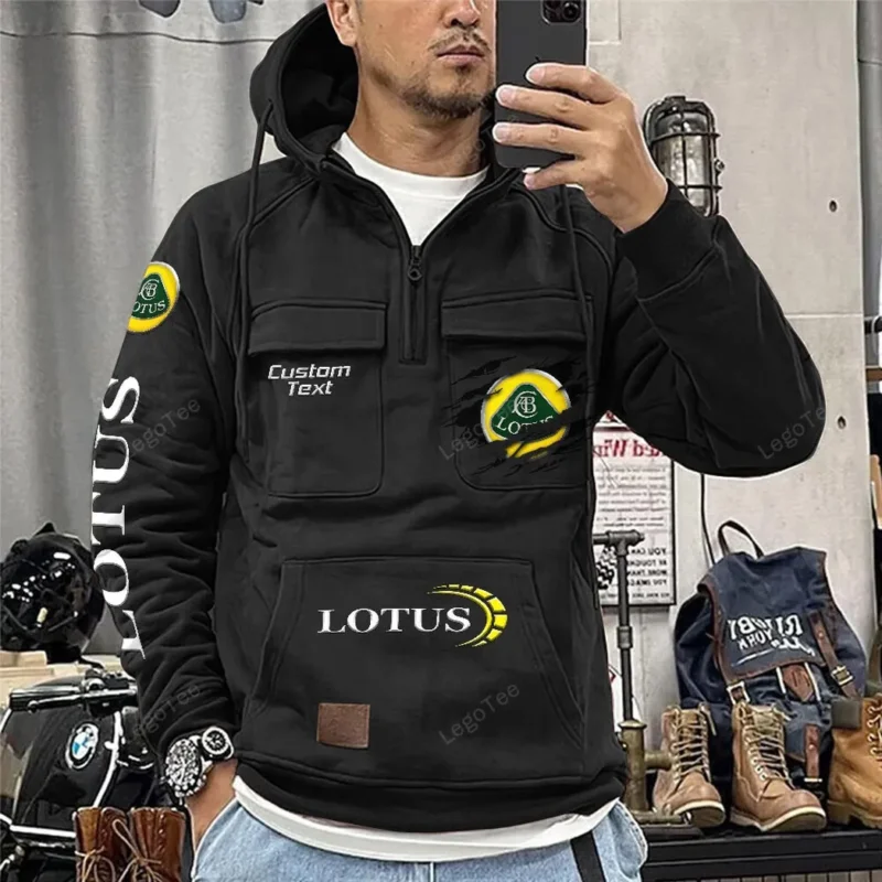 Classic Auto Cars Hoodie Tactical Quarter Zip, Hoodie Exclusive Logo For Classic Auto Cars Lovers - Black CAR122021425075-2 - Image 2