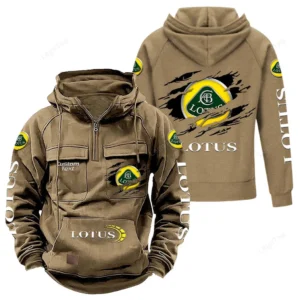 Classic Auto Cars Hoodie Tactical Quarter Zip, Hoodie Exclusive Logo For Classic Auto Cars Lovers - Khaki CAR122021425075-4