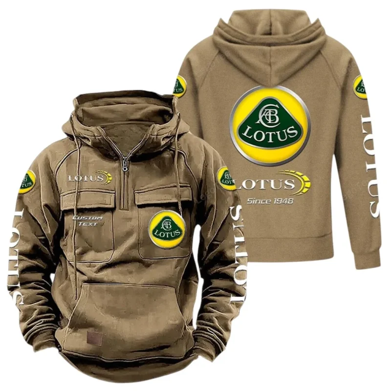 Classic Auto Cars Hoodie Tactical Quarter Zip, Hoodie Exclusive Logo For Classic Auto Cars Lovers - Khaki CAR96021425727-4