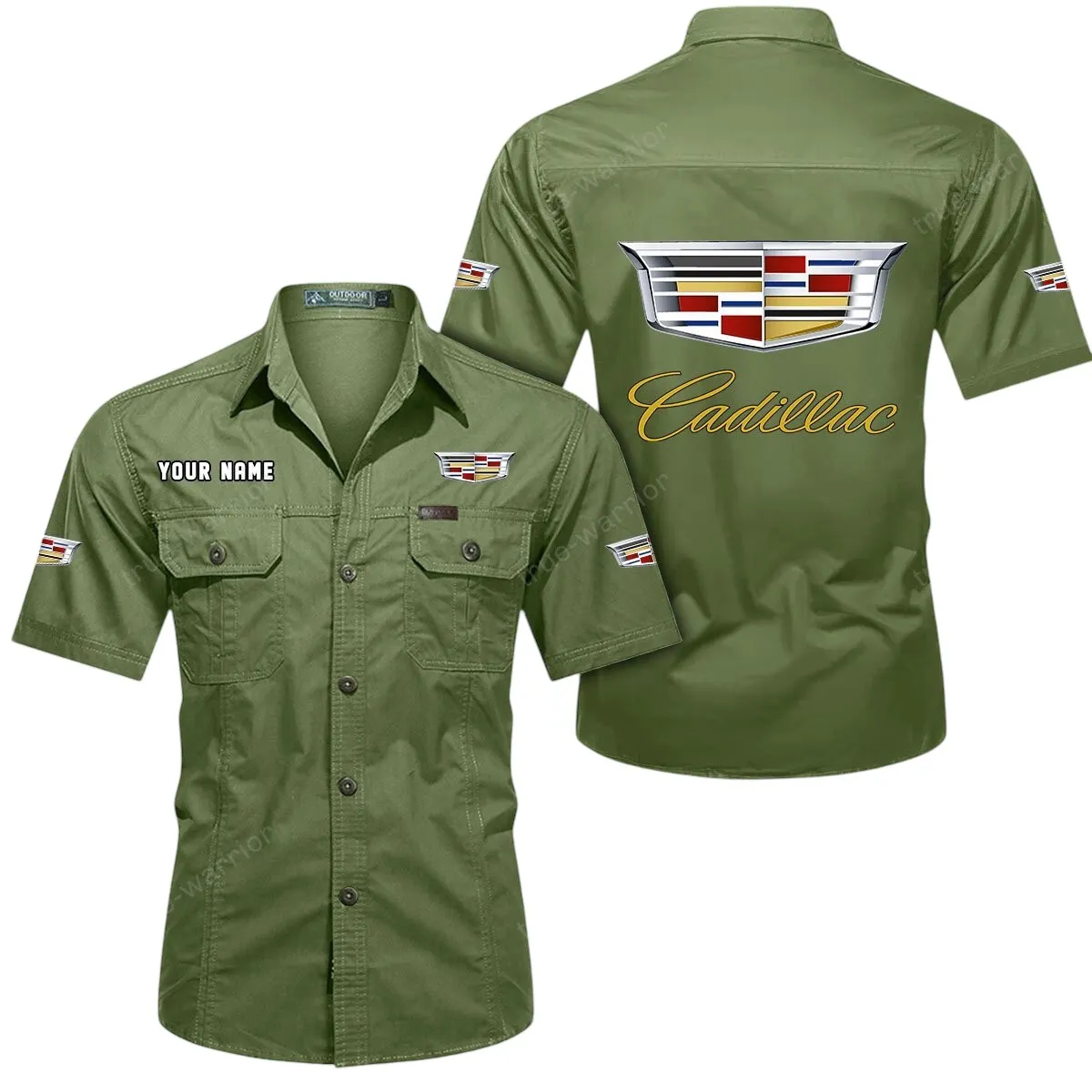 Luxury Car Lovers Gift Short Sleeved Shirt, Button Up Shirt Exclusive Logo For Car Owners CAR444052625816 - Fruit Green